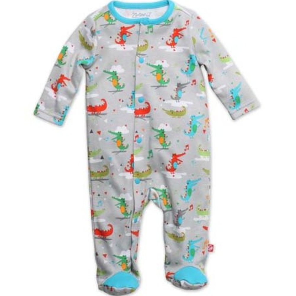 Zutano Cotton Baby Footie Alligator 6Months